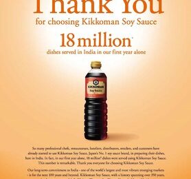 18 million dishes served with Kikkoman in the first year alone, Indians taste the magic of Kikkoman Soy Sauce