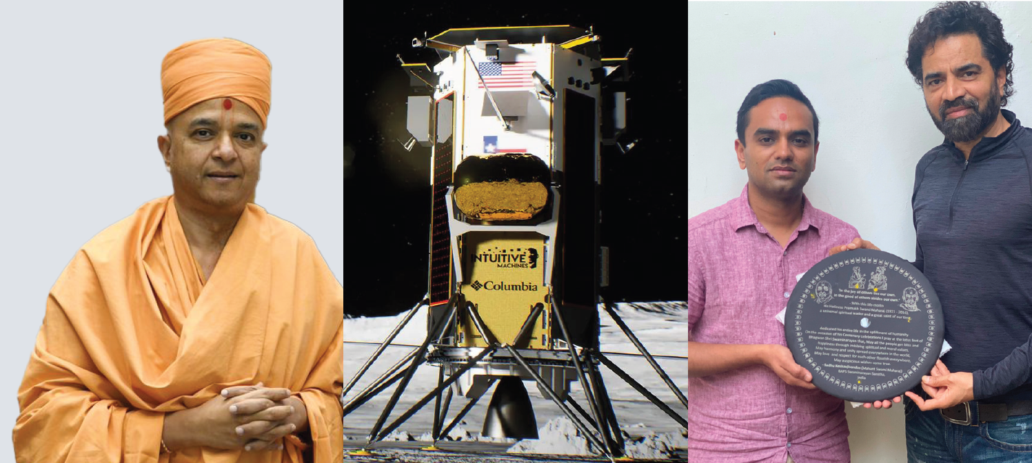 “The visionary force behind delivering Bapa’s message to the moon rests solely in the profound wisdom and unwavering devotion of the esteemed Pujya Bramvihari Swamiji ,” says Jay Patel.